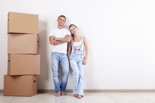 Packing boxes and moving supplies prepared for a Claphampark move