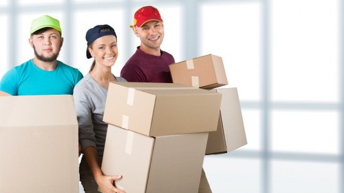 Professional movers loading items for transport