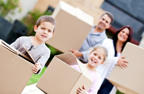Packed boxes and furniture ready for a home removal